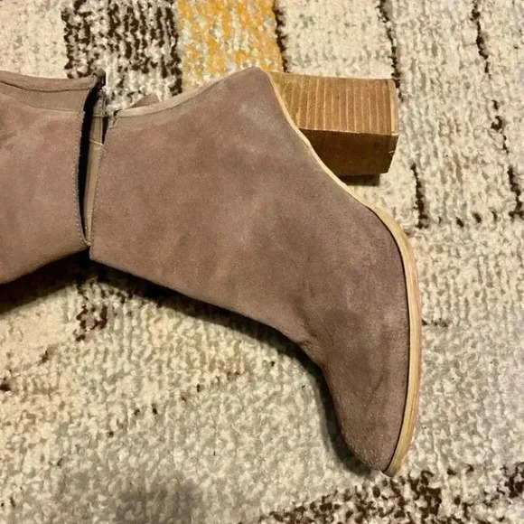 Boho Cow Suede Tan Taupe Booties - Picture 5 of 10